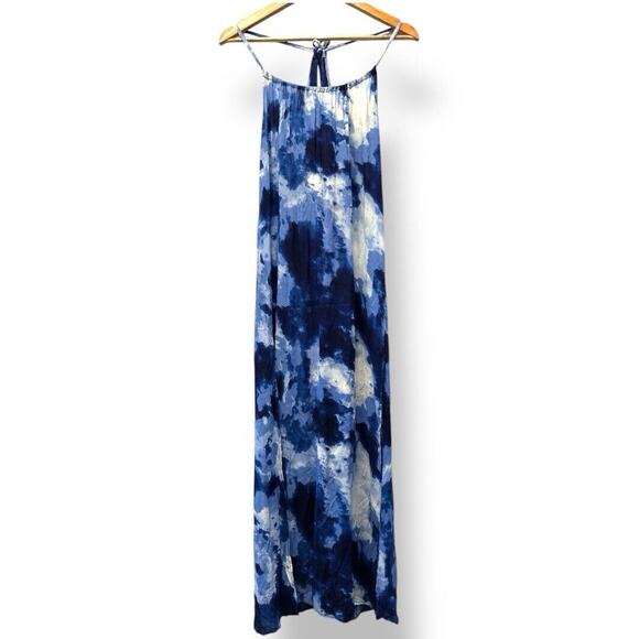 Divided by H&M summer‎ Cruise beach BoHo Tie Dye dress High Slit blue size 6 - Picture 1 of 7